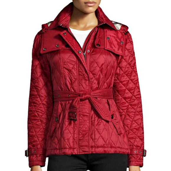 Burberry Short Finsbridge Belt Removable Hood Coat